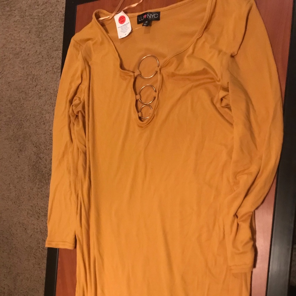 Mustard yellow dress 1X